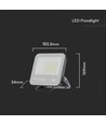50W LED projektør - IP65, Sort, arbejdslampe, Samsung chip, 4000K, grå, matteret glas