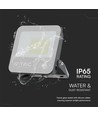 50W LED projektør - IP65, Sort, arbejdslampe, Samsung chip, 4000K, grå, matteret glas