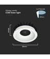 12W Honey Comb Downlight - 3-i-1, Hvid Ring + Sort, Varmtonet.