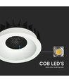 12W Honey Comb Downlight - 3-i-1, Hvid Ring + Sort, Varmtonet.