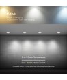 12W Ø8,6cm Blændfri CCT Downlight RA90 - Hul: Ø7,5 cm, Mål: Ø8,6 cm, 3 lyskulører, hvid front, Honeycomb