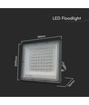 50W LED projektør CCT - IP65, Grå hus, 3 lyskulører