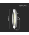 100W LED high bay, CCT - 83lm/W, IP65, Ø23,5cm, 3 lyskulører