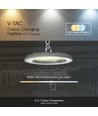 150W LED high bay, CCT - 82lm/W, Ø27,7cm, 3 lyskulører, IP20 indendørs