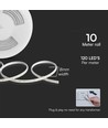 121 LED STRIBE 10.5W/m - Lys, 6500K, 10m/rulle, 220V, IP65