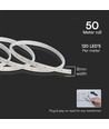 50m 10,5W/m Blå LED strip - 121 LED pr. meter, IP65 vandtæt, 230V, inkl. stik