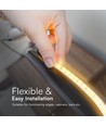 50m 10,5W/m LED strip, 3000K - IP65, 121 LED pr. meter, varm hvid, 230V plug-and-play