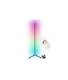 20 Watt hjørnelampe med RGB lys - Sort, 140cm høj, styres med medfølgende fjernbetjening