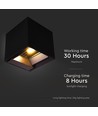 9W Solara sort LED væglampe med sensor - Solcelle, IP65, 3-i-1 CCT, 800lm, PIR sensor
