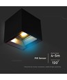 9W Solara sort LED væglampe med sensor - Solcelle, IP65, 3-i-1 CCT, 800lm, PIR sensor