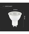 GU10 7,5W LED pære - 610lm, 38°, hvidt mat glas, varm hvid