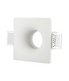 Firkantet GU10 gips indbygningsspot - Hvid, 123x123 mm hul, IP20, uden lyskilde
