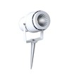 12W LED havespot med spyd - IP65, Grønt lys, hvidt kabinet, aluminium