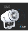 12W LED havespot med spyd - IP65, Grønt lys, hvidt kabinet, aluminium
