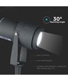 12W LED havespot med spyd - IP65, Grøn kulør, grå hus, 20 grader, aluminium