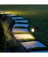 2W LED solcelle havespot med spyd - IP65, sort, 3.7V, skumringssensor, COB LED, varm hvid