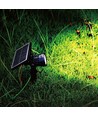 2W LED solcelle havespot med spyd - IP65, sort, 3.7V, skumringssensor, COB LED, varm hvid