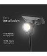 2W LED solcelle havespot med spyd - IP65, sort, 3.7V, skumringssensor, COB LED, varm hvid