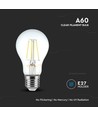 E27 12W LED filament pære - A70, 1521lm, klart glas, varm hvid