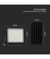 80W Solcelle LED projektør med fjernbetjening - 800lm, IP65, 4000K, sort, inkl. 10W solpanel og batteri