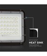 80W Solcelle LED projektør med fjernbetjening - 800lm, IP65, 4000K, sort, inkl. 10W solpanel og batteri