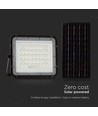 80W Solcelle LED projektør med fjernbetjening - 800lm, IP65, 4000K, sort, inkl. 10W solpanel og batteri