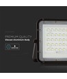 80W Solcelle LED projektør med fjernbetjening - 800lm, IP65, 4000K, sort, inkl. 10W solpanel og batteri