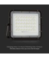 80W Solcelle LED projektør med fjernbetjening - 800lm, IP65, 4000K, sort, inkl. 10W solpanel og batteri