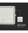 VT LED Solar Projektør 180W - 6400K, 16000 mAh Batteri, 3m Kabel, Smart IR Fjernbetjening, Hurtig Opladning, Hvid.