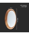 60W LED loftslampe med trælook, dæmpbar - 6000lm, Ø49cm, CCT, inkl. fjernbetjening