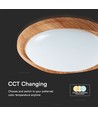 60W LED loftslampe med trælook, dæmpbar - 6000lm, Ø49cm, CCT, inkl. fjernbetjening