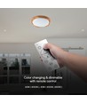 60W LED loftslampe med trælook, dæmpbar - 6000lm, Ø49cm, CCT, inkl. fjernbetjening
