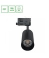 16W 3-faset 3i1 skinnespot - 25°, CCT, Sort