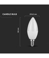 E14 6,5W LED kertepære - 600lm, plast, 3000K