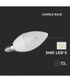 E14 6,5W LED kertepære - 600lm, plast, fås i 4000K og 6500K