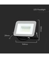 30W LED projektør med Samsung LED chip - 80lm/W, IP65, sort, 4000K, udendørs/indendørs
