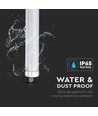 120cm 36W vandtæt komplet LED armatur, gennemfortrådet - 4320lm, 120lm/W, IP65