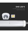 120cm 36W vandtæt komplet LED armatur, gennemfortrådet - 4320lm, 120lm/W, IP65