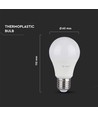 E27 10,5W LED pærer - A60, Plast