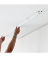 150cm vandtæt komplet LED armatur - 45W, gennemfortrådet, IP65, 230V