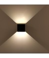 6W Dæmpbar CUBIC PRO væglampe - IP65, sort, sløjfbar, justerbar, firkantet, op/ned, inde / ude, inkl. lyskilde