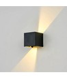 LEDlife CUBIC 6W sløjfbar væglampe - Sort, firkantet, op/ned, justerbar, inde / ude, IP65, inkl. lyskilde