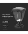 2W LED solcelle havelampe med sensor - Sort, IP65, CCT, aluminium, til udendørs brug