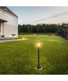2W Solara LED havelampe med solcelle og sensor - IP65, 93cm, sort, PIR sensor, CCT skift, varm hvid / kold hvid