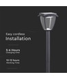2W Solara LED havelampe med solcelle og sensor - IP65, 93cm, sort, PIR sensor, CCT skift, varm hvid / kold hvid
