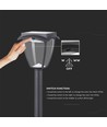 2W Solara LED havelampe med solcelle og sensor - IP65, 93cm, sort, PIR sensor, CCT skift, varm hvid / kold hvid