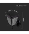Solcelle Væglampe, klassisk design - 3000K+6000K, sort