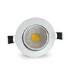 LEDlife 3W indbygningsspot - Hul: Ø7,5 cm, Mål: Ø8,5 cm, hvid kant, dæmpbar, 12V/24V