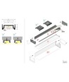 2m aluprofil SURFACE14.V2 EE7F/Y - Ubehandlet aluminium, påbygning, LED skinne