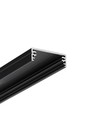 1m aluprofil WIDE24 G/W - Sort anodiseret, påbygning, LED skinne